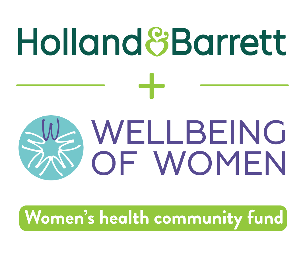 Holland & Barrett and Wellbeing of Women Logo - Women's Health Community Fund
