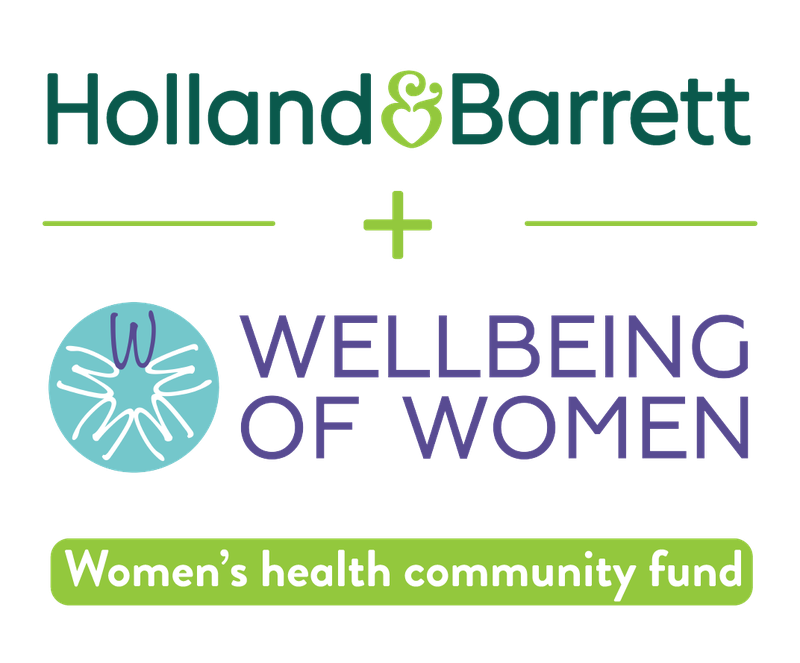 Holland & Barrett and Wellbeing of Women Logo - Women's Health Community Fund