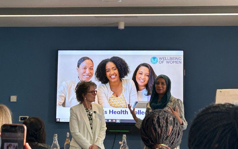 Professor Dame Lesley Regan and Dr Nighat Arif standing closely together