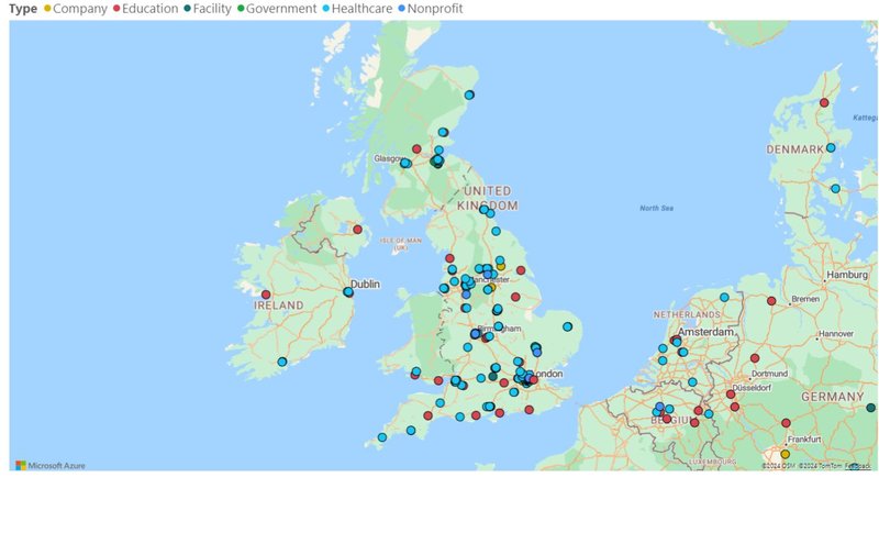 Wellbeing of Women funding map UK