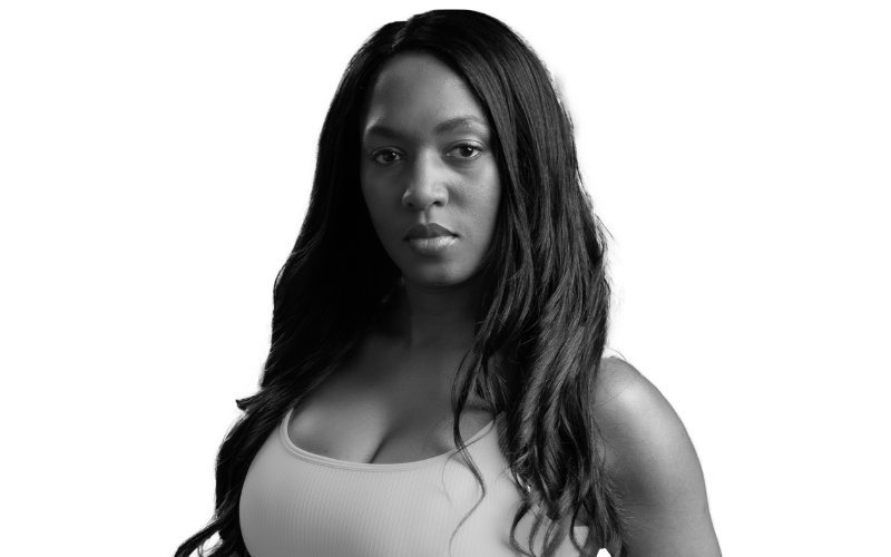 Photo of a black woman in black and white